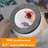 Vergrootglas, 10 x bureaulamp, vergrootglas met licht en standaard, led-leesvergrootglas met klemmen en basis, bureauvergrootlamp, 3 kleuren, 10 helderheid, voor lezen, repareren, knutselen