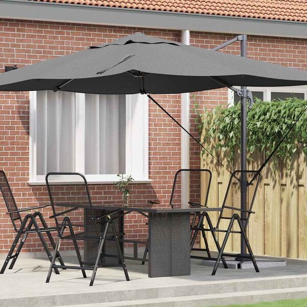 vidaXL Cantilever Roma parasol Antraciet, Zwart 352 x 251 x 260 cm