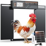 Grote automatische kippenklep op zonne-energie, zijdelingse openende dubbele schuifdeur, elektrische kippenklep, automatische kippendeur met timer, lichtsensor, afstandsbediening