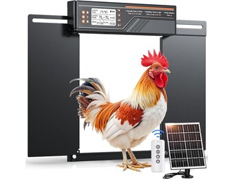 Grote automatische kippenklep op zonne-energie, zijdelingse openende dubbele schuifdeur, elektrische kippenklep, automatische kippendeur met timer, lichtsensor, afstandsbediening