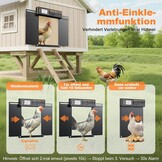 Grote automatische kippenklep op zonne-energie, zijdelingse openende dubbele schuifdeur, elektrische kippenklep, automatische kippendeur met timer, lichtsensor, afstandsbediening