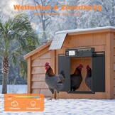 Grote automatische kippenklep op zonne-energie, zijdelingse openende dubbele schuifdeur, elektrische kippenklep, automatische kippendeur met timer, lichtsensor, afstandsbediening