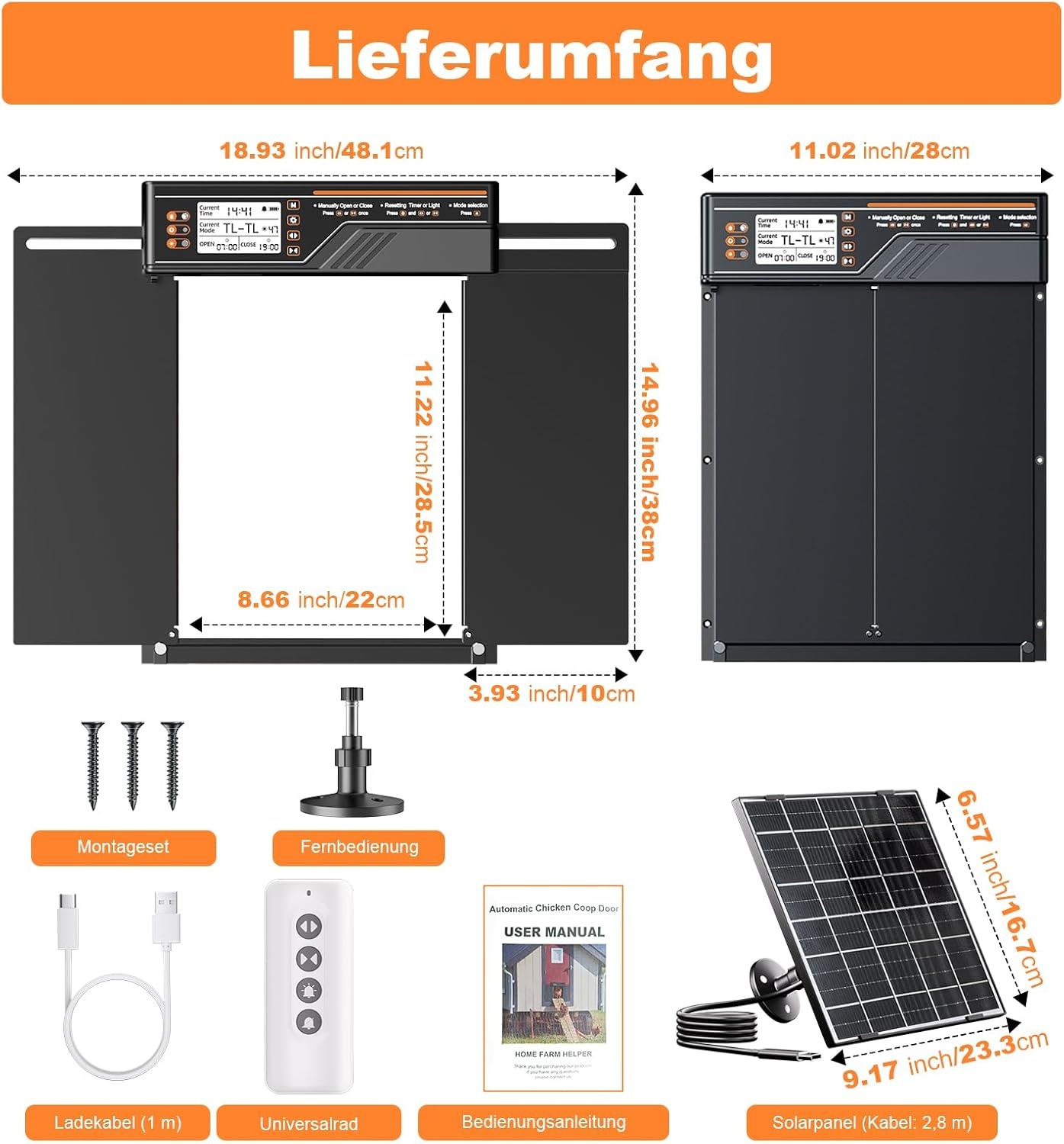 Grote automatische kippenklep op zonne-energie, zijdelingse openende dubbele schuifdeur, elektrische kippenklep, automatische kippendeur met timer, lichtsensor, afstandsbediening