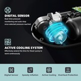 Sup 20 PSI hoge druk 12 V DC elektrische luchtpomp auto-off slimme draagbare pomp en deflator met twee niveaus digitaal lcd-display voor stand-up paddleboard, opblaasbare boot