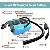 Sup 20 PSI hoge druk 12 V DC elektrische luchtpomp auto-off slimme draagbare pomp en deflator met twee niveaus digitaal lcd-display voor stand-up paddleboard, opblaasbare boot