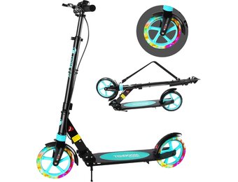 TENBOOM Step, volwassenen, inklapbaar, cityroller, in hoogte verstelbaar, voor kinderen, 10 jaar, step, 2 wielen, kickscooter met handrem en bel