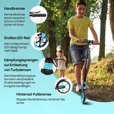 TENBOOM Step, volwassenen, inklapbaar, cityroller, in hoogte verstelbaar, voor kinderen, 10 jaar, step, 2 wielen, kickscooter met handrem en bel