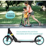 TENBOOM Step, volwassenen, inklapbaar, cityroller, in hoogte verstelbaar, voor kinderen, 10 jaar, step, 2 wielen, kickscooter met handrem en bel