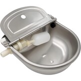 Automatische hondenwaterbak, roestvrij staal vee waterbak met afvoerplug en vlotterventiel voor hond, vee, varken, geit, schapen