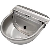 Automatische hondenwaterbak, roestvrij staal vee waterbak met afvoerplug en vlotterventiel voor hond, vee, varken, geit, schapen