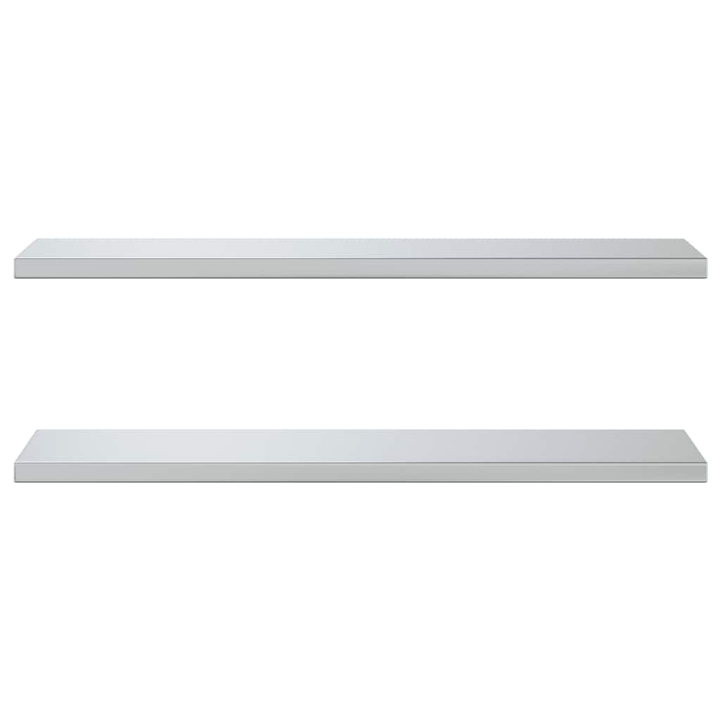 vidaXL Wandschappen 2 st 100x30x3 cm roestvrijstaal zilverkleurig