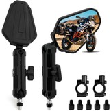 DREAMIZER Adventure Motorfietsspiegels, E24 Universeel 8mm 10mm Motorfiets Zijspiegels, 22mm 7/8" Stuur Achteruitkijkspiegels Compatibel met RZR YFZ 390 790 890 adv YFZ TRX90 ATV Quad Enduro Dirt Bike