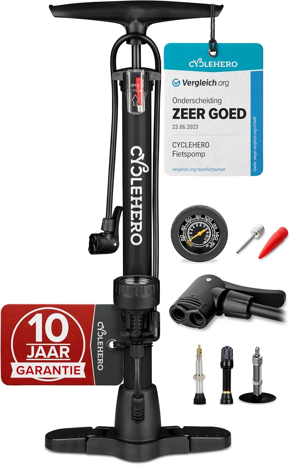 Voetpomp met Manometer & 58% Korting | Dubbelcilinder | Fietsbanden, Ballen, Matrassen