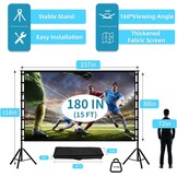Projectiescherm TOWOND standaard 180 inch, 16:9 HD voor buiten, draagtaas, kreukvrij, verdikte beugels ontwerp voor achtertuin, filmavond