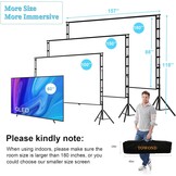 Projectiescherm TOWOND standaard 180 inch, 16:9 HD voor buiten, draagtaas, kreukvrij, verdikte beugels ontwerp voor achtertuin, filmavond