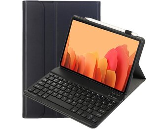 Toetsenbordhoes voor Samsung Galaxy Tab A7 10,4 inch,zwart | Hoesje met toetsenbord magnetisch afneembaar draadloos stand QWERTY - Maat Samsung Galaxy Tab A7 10.4