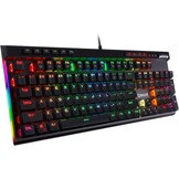 Redragon K580 VATA US-lay-out RGB LED achter verlicht mechanisch gaming-toetsenbord, bruine schakelaars, 104 toetsen anti-ghosting macrotoetsen en speciale mediatoetsen, ingebouwde macro-opname