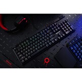 Redragon K580 VATA US-lay-out RGB LED achter verlicht mechanisch gaming-toetsenbord, bruine schakelaars, 104 toetsen anti-ghosting macrotoetsen en speciale mediatoetsen, ingebouwde macro-opname