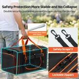 Odoland Extra Large Pet Carriers for 2 Cats Expandable Foldable Cat Travel Carrier with Cat Litter Box - Portable Dog and Cat Transport Carrier with Soft Sides for Car Travel with