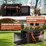 Odoland Extra Large Pet Carriers for 2 Cats Expandable Foldable Cat Travel Carrier with Cat Litter Box - Portable Dog and Cat Transport Carrier with Soft Sides for Car Travel with