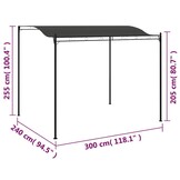 vidaXL Zonneluifel 3x2,4 m antraciet