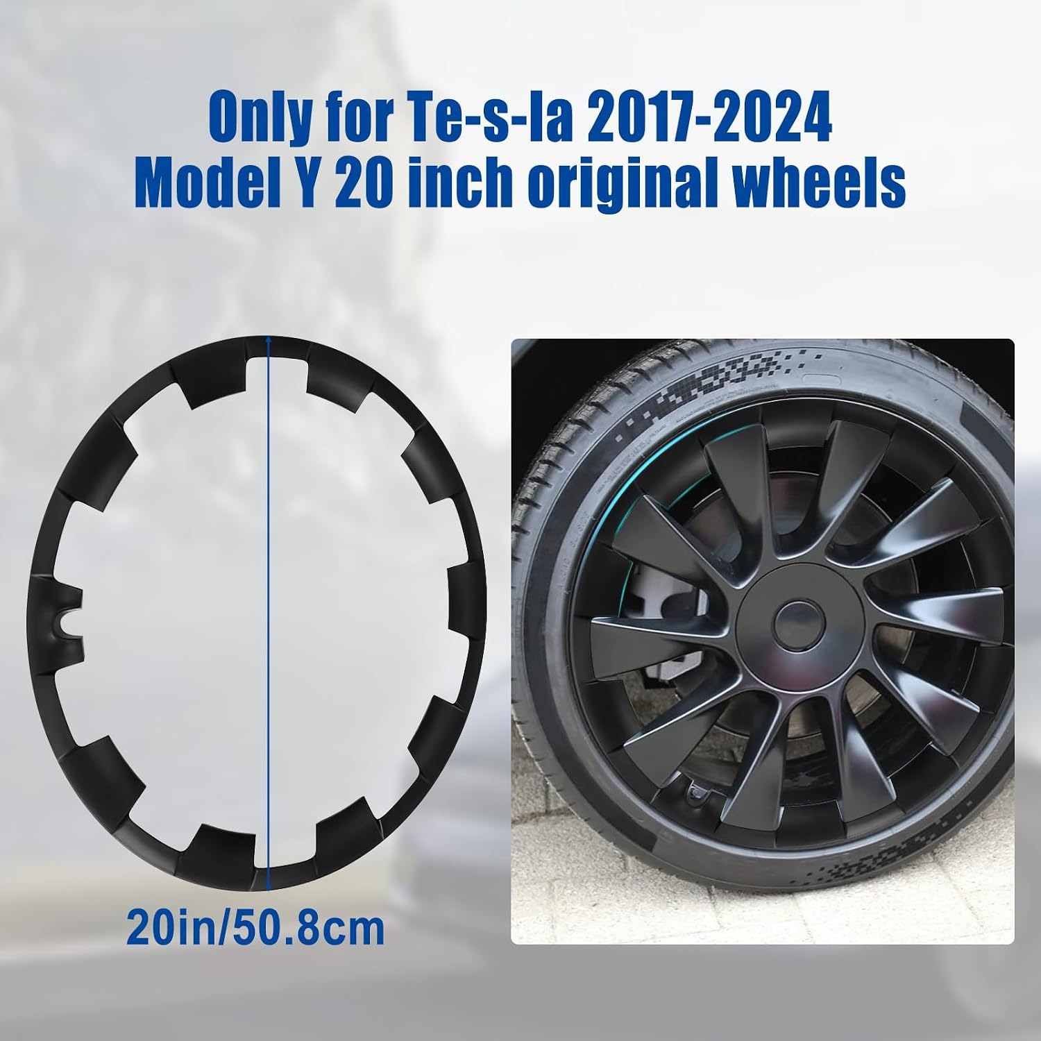 商品名称 Velgbescherming voor Tesla Model Y 20 inch 2017-2024, 4 stuks ABS-velg naafdop velgbescherming afdekking, velgenpatch, bescherming, kras, curb, rashwiel, trim