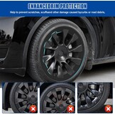 商品名称 Velgbescherming voor Tesla Model Y 20 inch 2017-2024, 4 stuks ABS-velg naafdop velgbescherming afdekking, velgenpatch, bescherming, kras, curb, rashwiel, trim