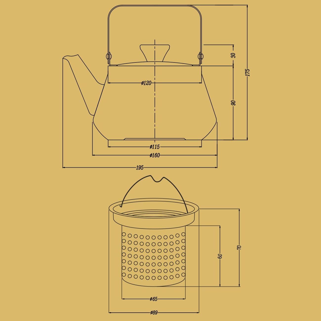 SANQIAHOME 1.2 litre roestvrijstalen theepot met Infuser Een moderne, minimalistische stijl