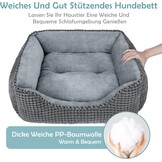 JOEJOY Hondenbed voor Kleine Honden, Hondenmand Wasbaar, Pluuzig, Antislip Hondenbedden, Zachte Pluche, 51x48x15cm, Hondenmandje voor Kleine Honden en Katten