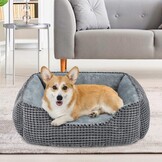 JOEJOY Hondenbed voor Kleine Honden, Hondenmand Wasbaar, Pluuzig, Antislip Hondenbedden, Zachte Pluche, 51x48x15cm, Hondenmandje voor Kleine Honden en Katten