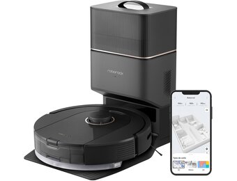 roborock Q5 Pro+ Robotstofzuiger Met Zuigstation, Zelflozend, DuoRoller Borstel, 5500Pa Zuigkracht, 2,5L Stofzak, 180mL Waterreservoir, PreciSense-LiDAR Navigatie-App/Alexa Dweilrobot, Zwart