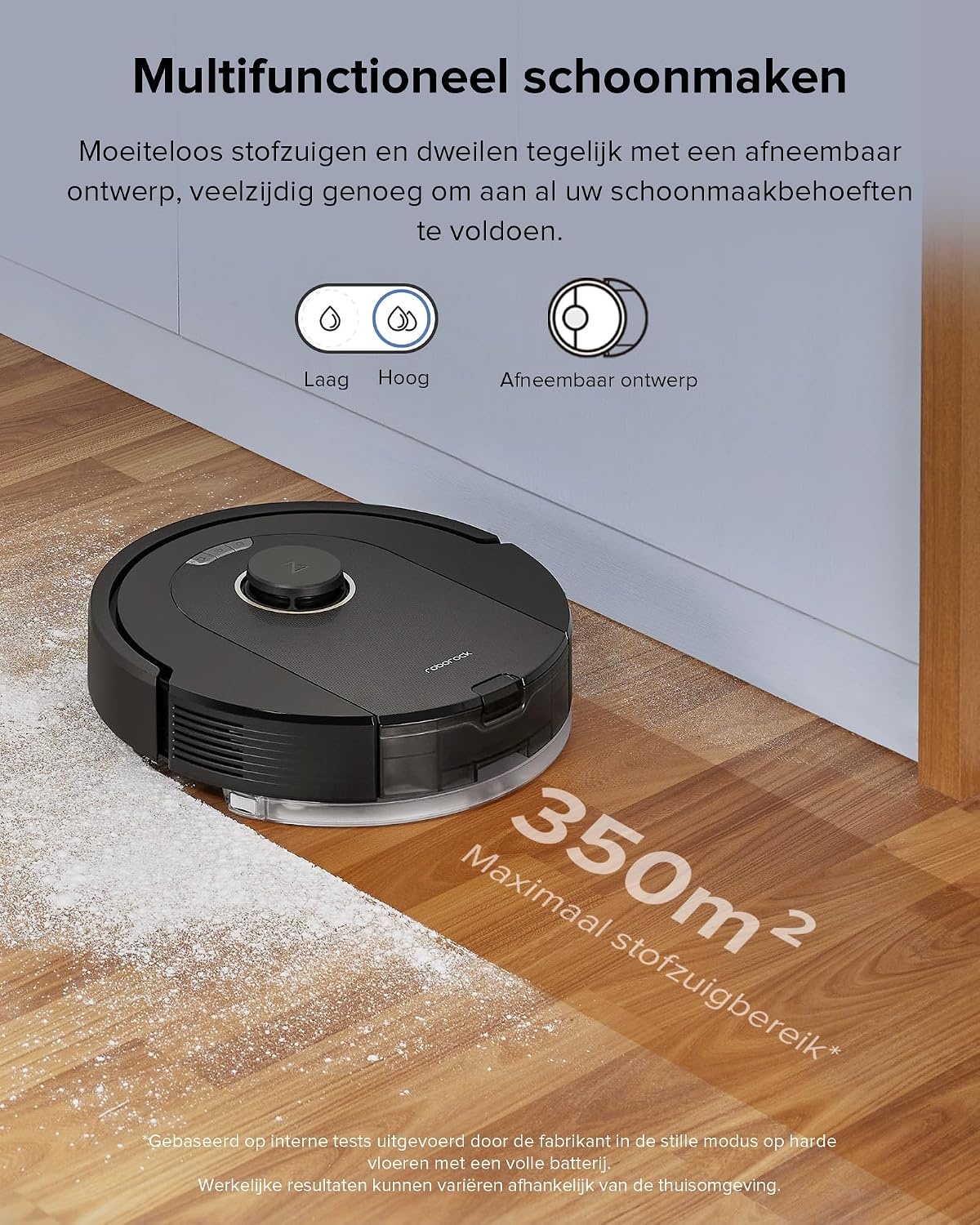 roborock Q5 Pro+ Robotstofzuiger Met Zuigstation, Zelflozend, DuoRoller Borstel, 5500Pa Zuigkracht, 2,5L Stofzak, 180mL Waterreservoir, PreciSense-LiDAR Navigatie-App/Alexa Dweilrobot, Zwart