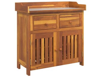 vidaXL Tuinkast met lade met opslag met de deur Bruin 78 x 36.5 x 78cm