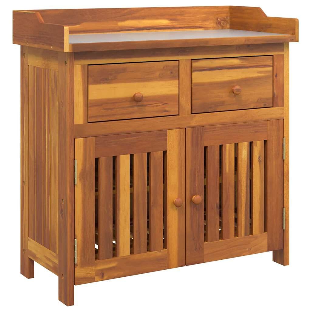 vidaXL Tuinkast met lade met opslag met de deur Bruin 78 x 36.5 x 78cm