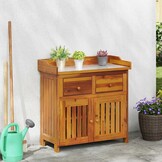vidaXL Tuinkast met lade met opslag met de deur Bruin 78 x 36.5 x 78cm