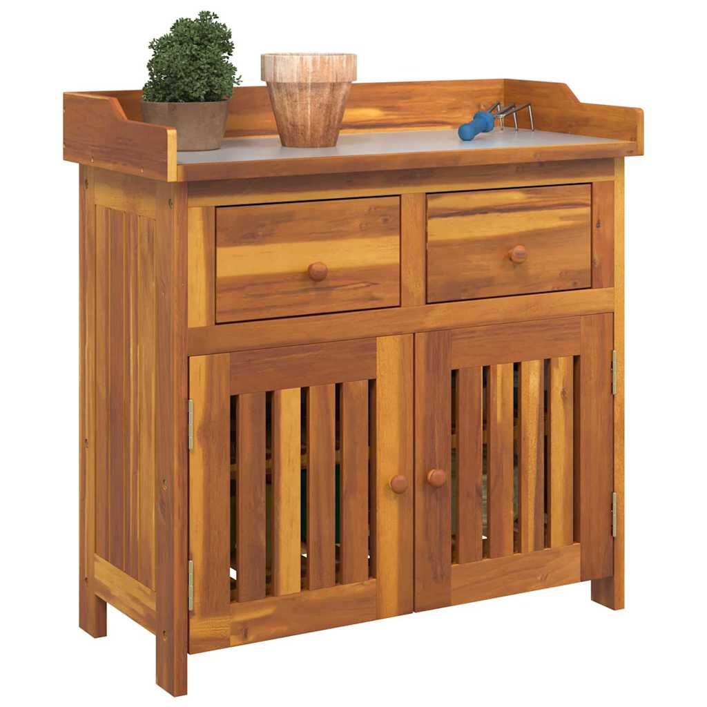 vidaXL Tuinkast met lade met opslag met de deur Bruin 78 x 36.5 x 78cm