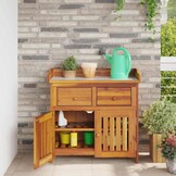 vidaXL Tuinkast met lade met opslag met de deur Bruin 78 x 36.5 x 78cm