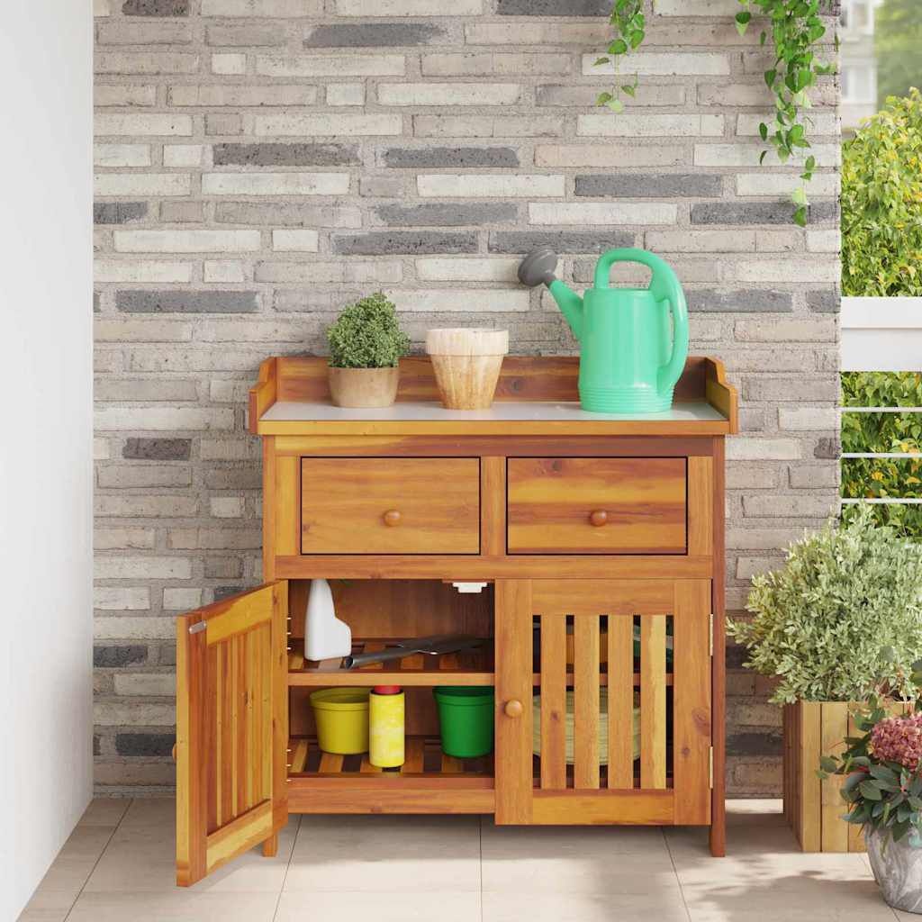 vidaXL Tuinkast met lade met opslag met de deur Bruin 78 x 36.5 x 78cm