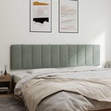 vidaXL Hanko Hoofdbordkussen 200cm Velvet Lichtgrijs - 34% Korting!