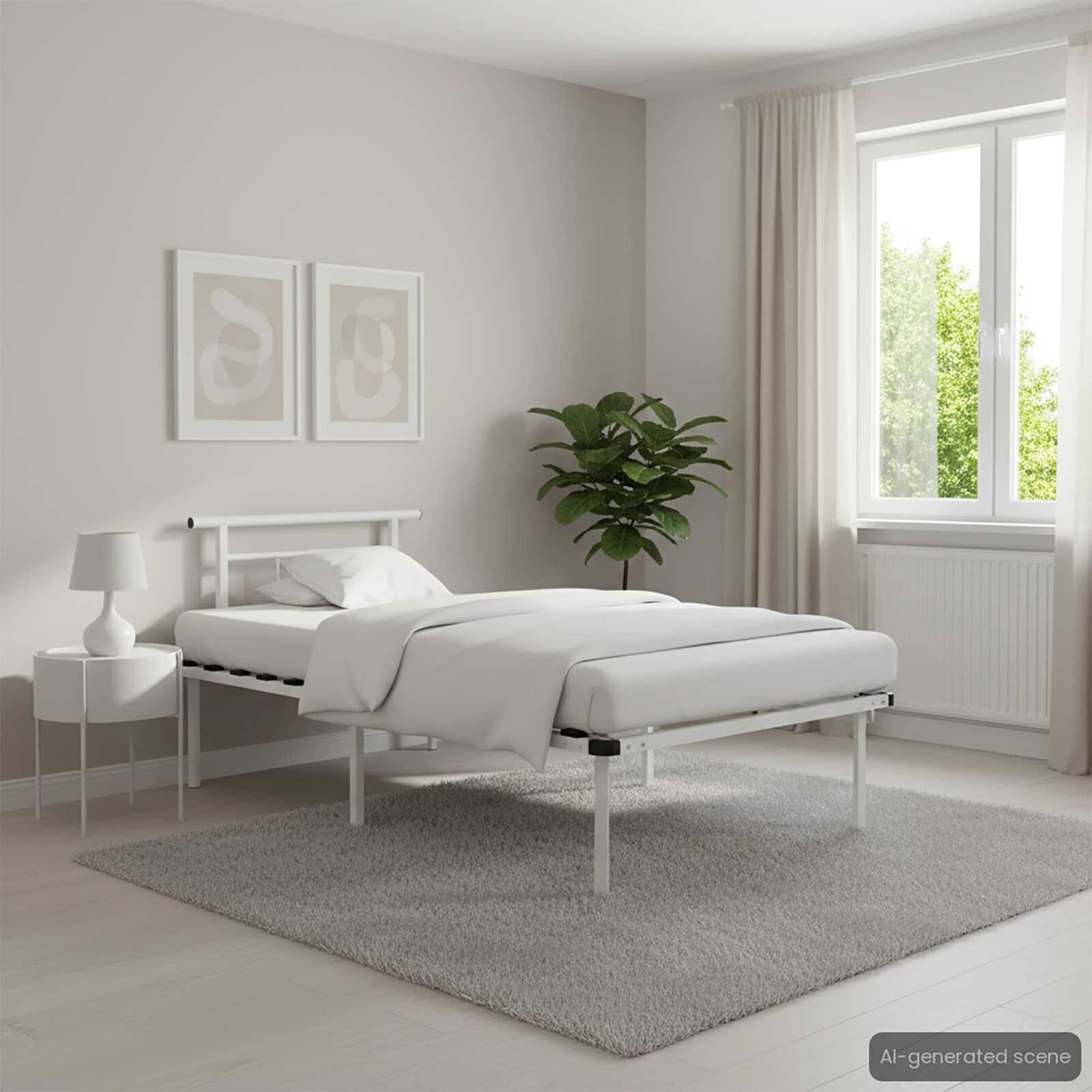 Wit Metalen Bedframe 100x200cm - 34% Korting!
