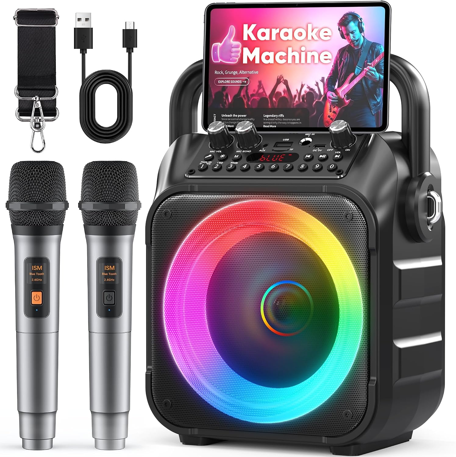 Draagbare Karaoke Machine met 2 Microfoons | 34% Korting
