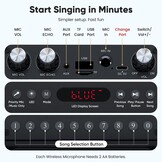 Draagbare Karaoke Machine met 2 Microfoons | 34% Korting