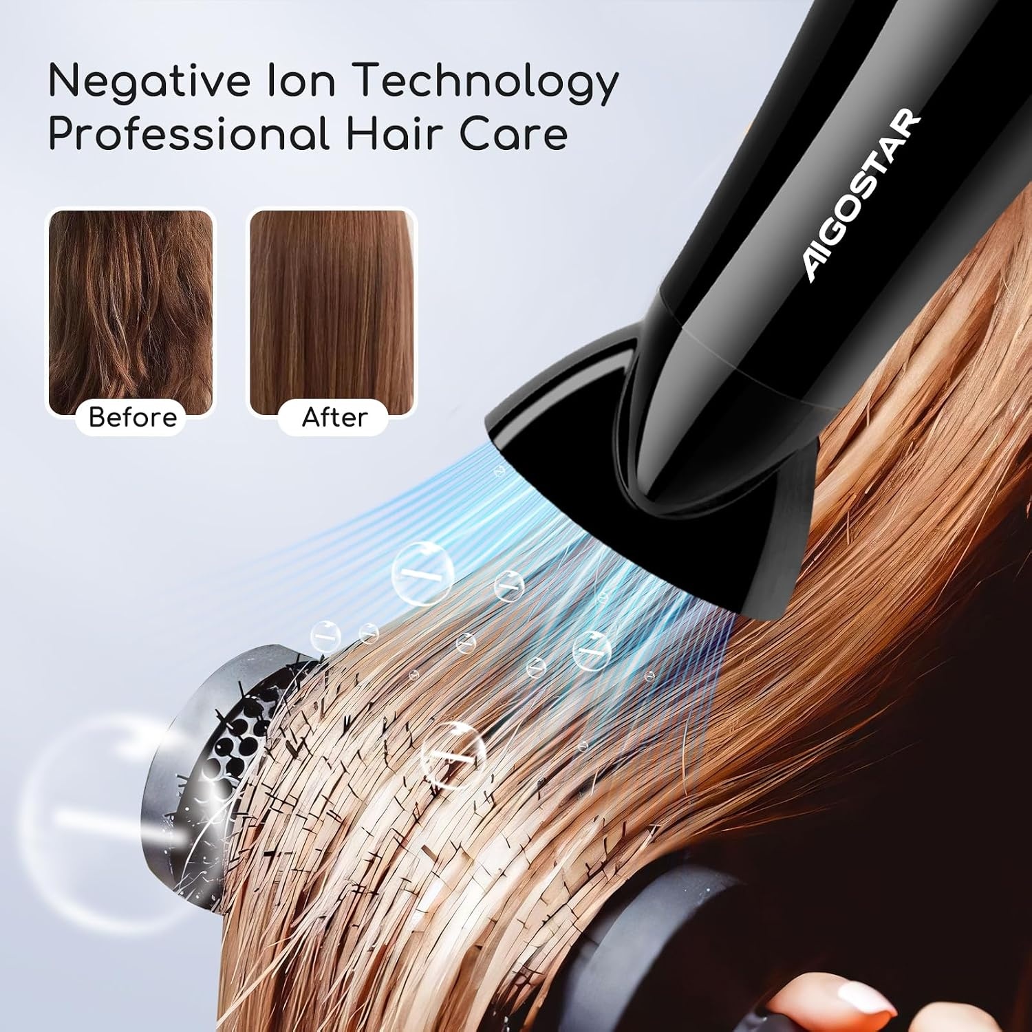 Professionele Haardroger 2400W met 45% Korting - Snel Drogen & Krullen