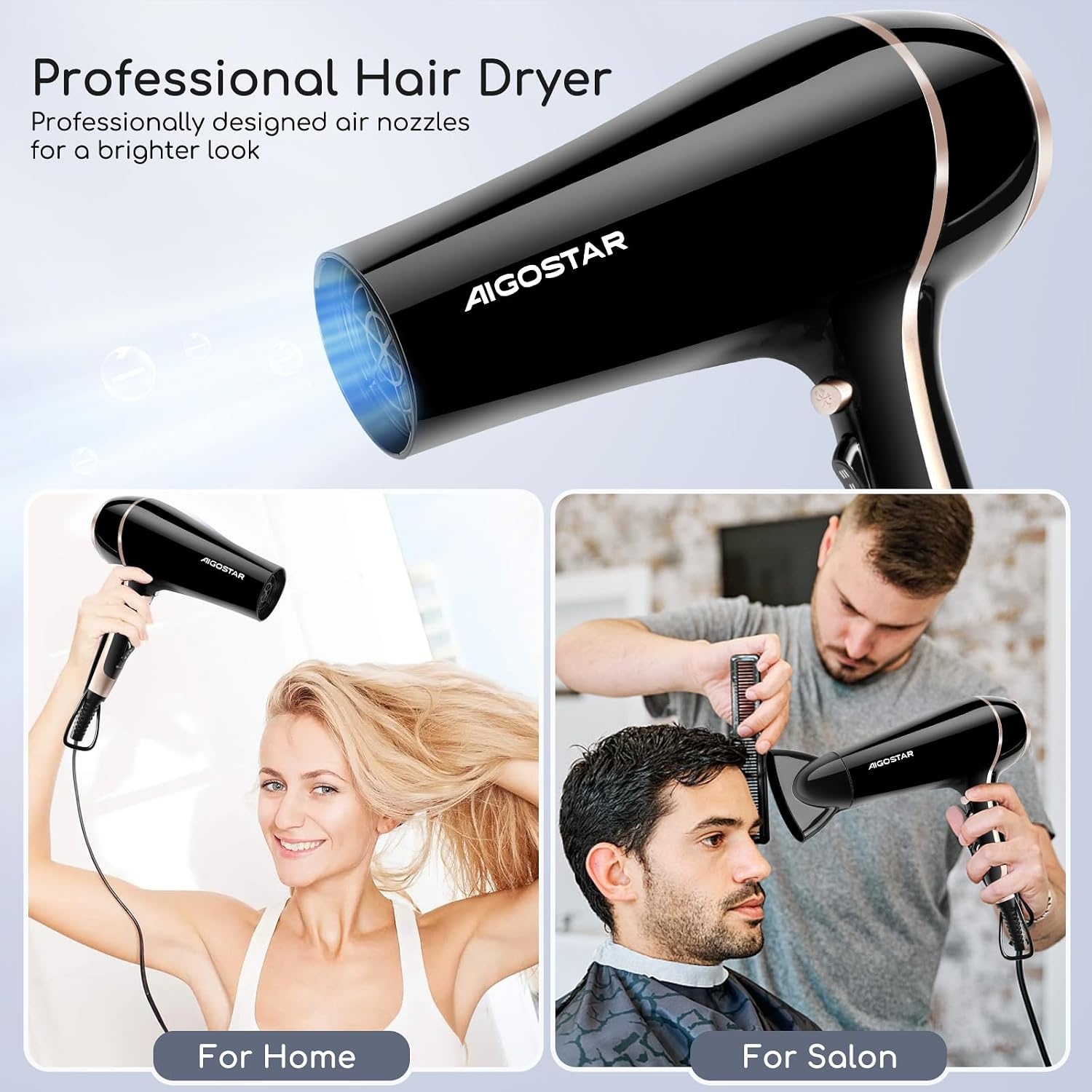 Professionele Haardroger 2400W met 45% Korting - Snel Drogen & Krullen