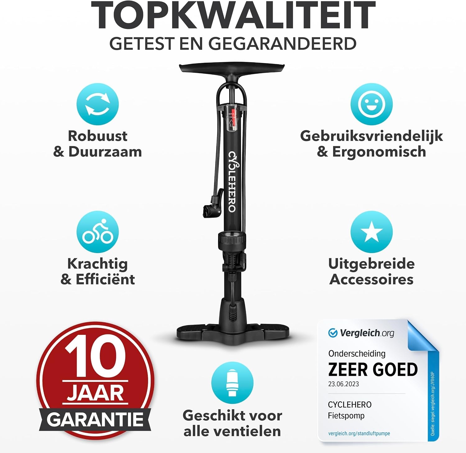 Fietspomp Voetpomp met Drukmeter | 58% Korting | Universeel voor alle ventielen