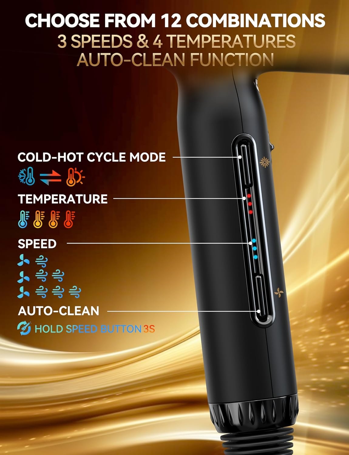 Professionele Ionische Föhn 2200W Zwart | 110.000 RPM | Met Diffuser | -60% Korting