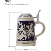 Geretourneerde Bierpul 0,5L Keramiek met Tinnen Deksel - Duits Thema - 29% Korting!