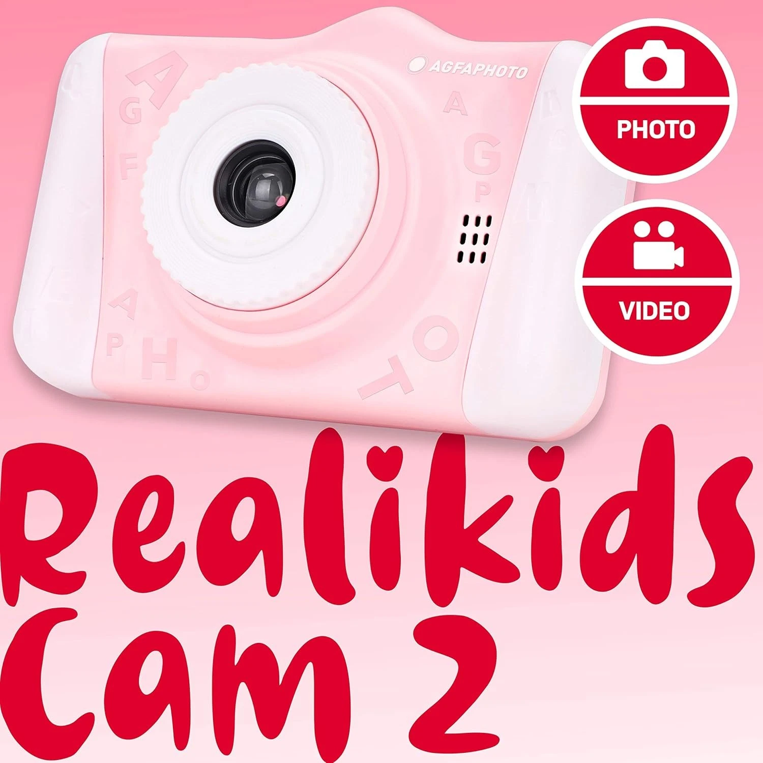 Roze Realikids 2 Digitale Camera voor Kinderen (46% Korting)