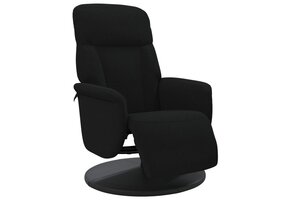 vidaXL Fauteuil met Voetensteun Fluweel Zwart - 73% Korting