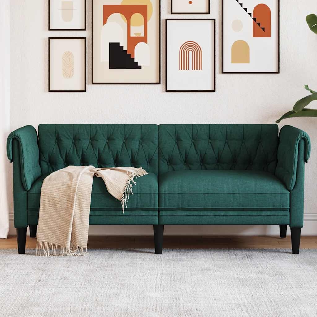 Donkergroene Chesterfield Tweezitsbank - 35% Korting